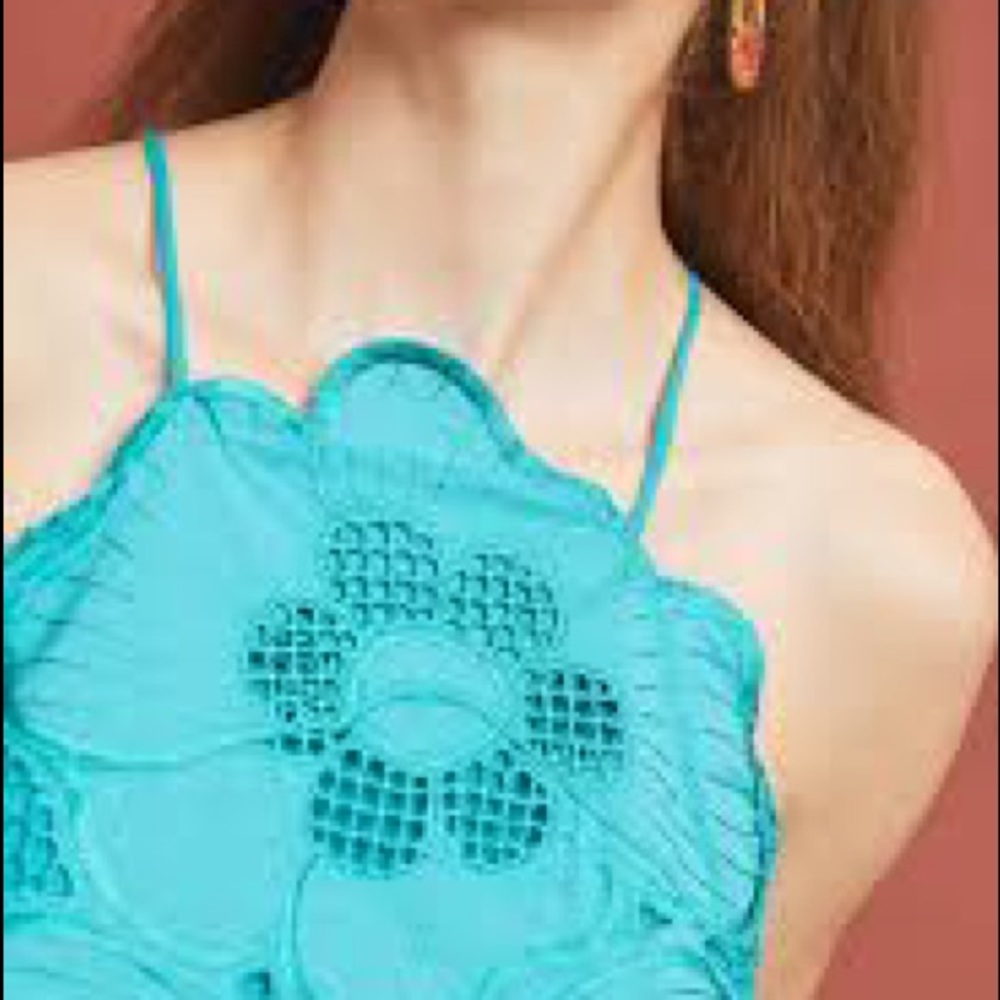 Anthropologie Carey Lynn Carter turquoise top.
